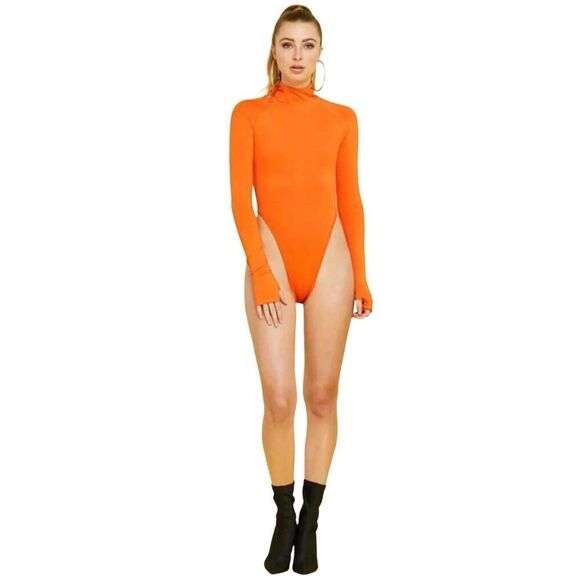 Spandex Mock Neck High Qaulity Bodysuit - Picture 4 of 10